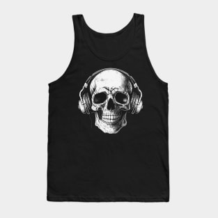 Skeleton listening to music Tank Top